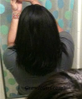 texlaxed bra strap length hair after flat ironing