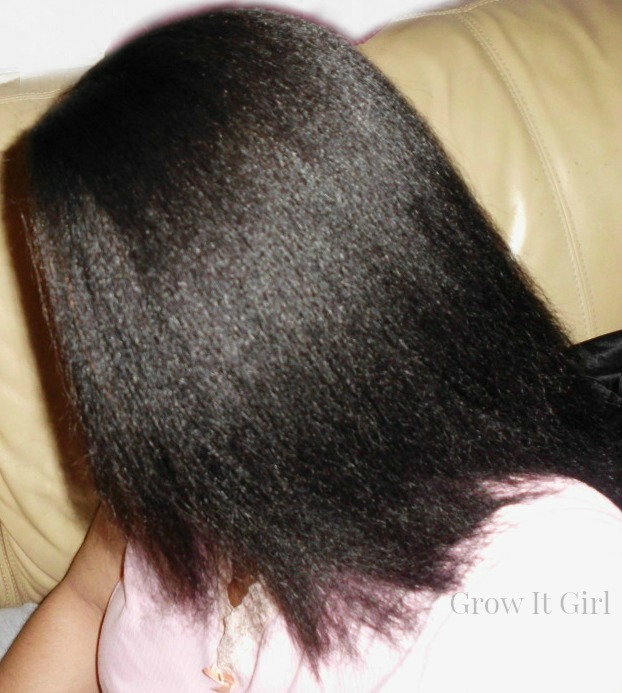 April Texlax Update Side View of Blow Dried Texlaxed Hair