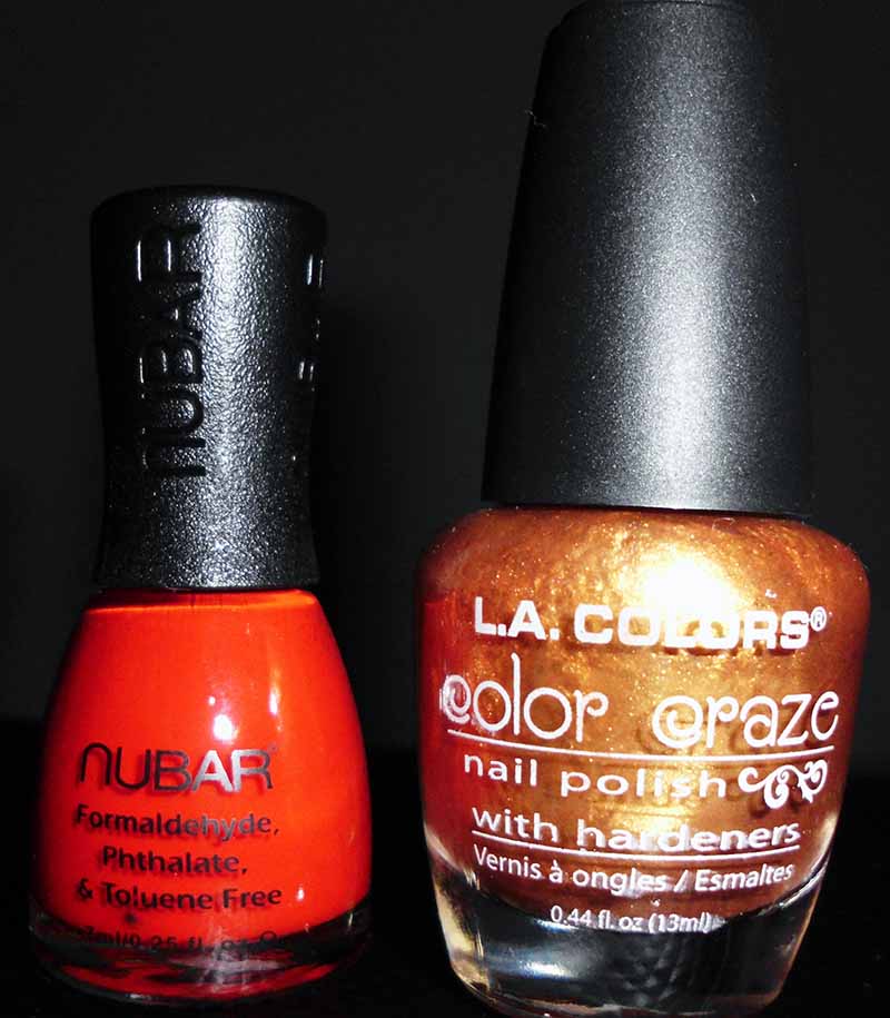 A red and gold manicure using Nubar Red by Nubar Polish and a review of the nail polish. www.growitgirl.com
