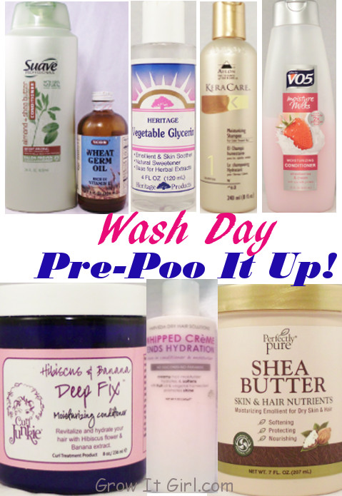 pre-poo step and wash day products used