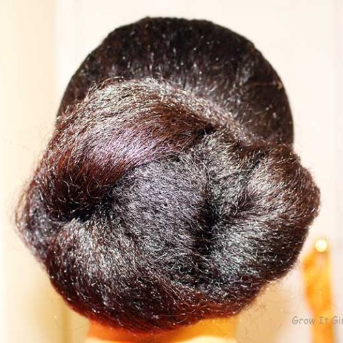 Swirl Bun for Heat Free Challenge On Air Dried Hair