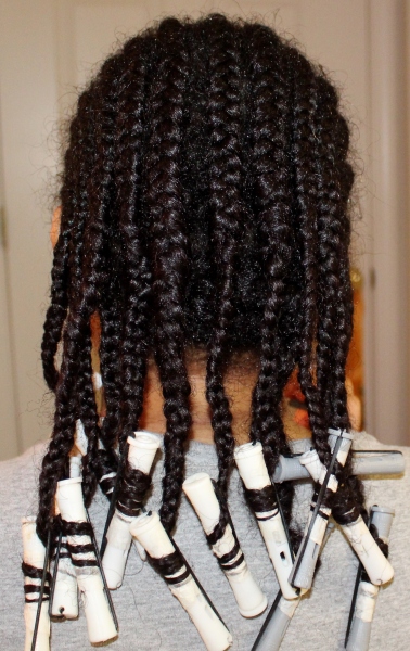 Heat Free Hairstyle Braidout with Curly Ends