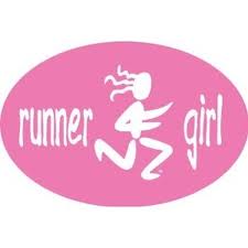 runner girl bumper sticker
