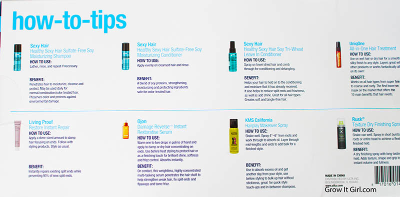 Ulta Love Your Hair Event How To and Tips On the Back cover