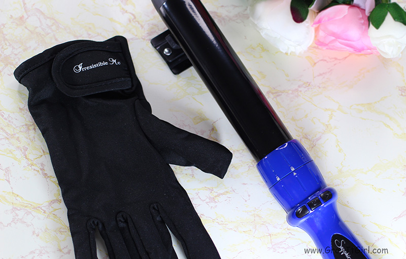 Irresistible Me Sapphire 8 in 1 Heat Resistant Glove and The 32mm Curling Wand Barrel 